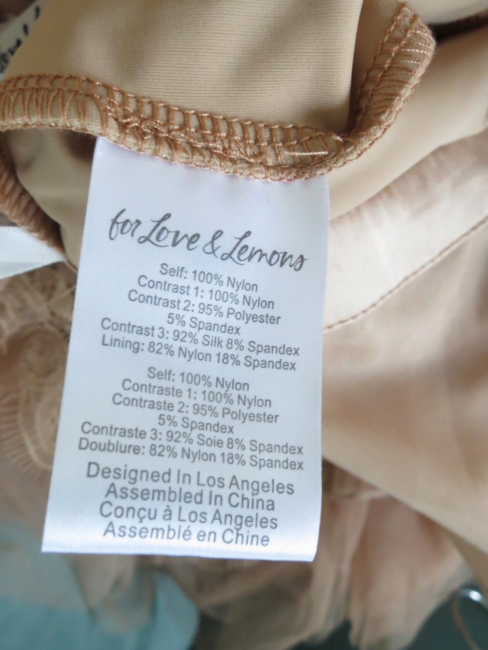 For Love & Lemons X Revolve Bustier Gown Warm Taupe Lace Corset Dress Sz M NWT - Picture 11 of 14